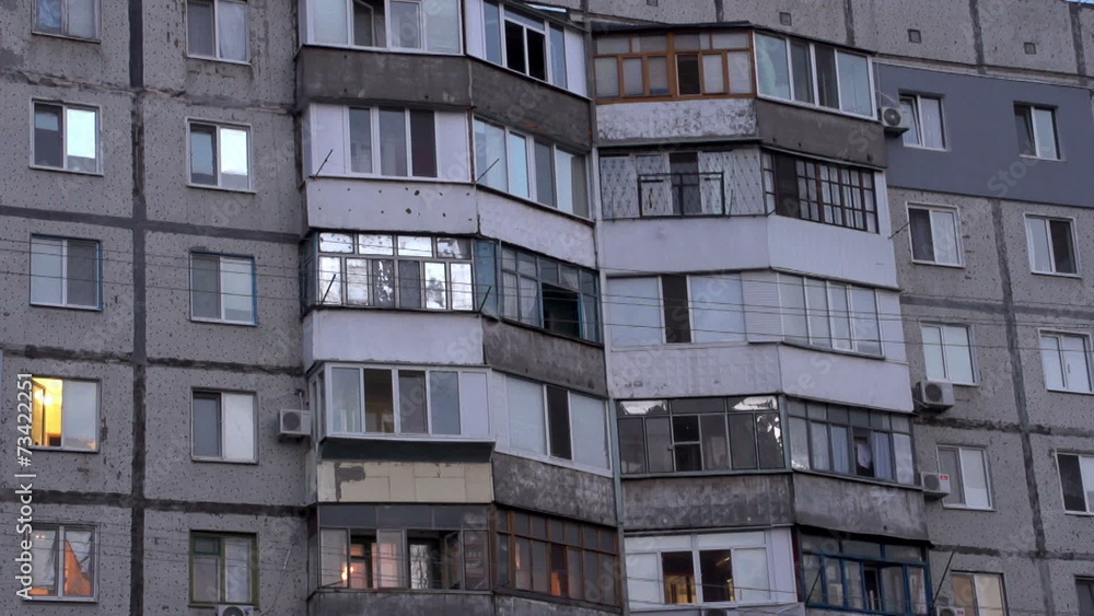 apartment building, the evening comes apartment building, the evening comes