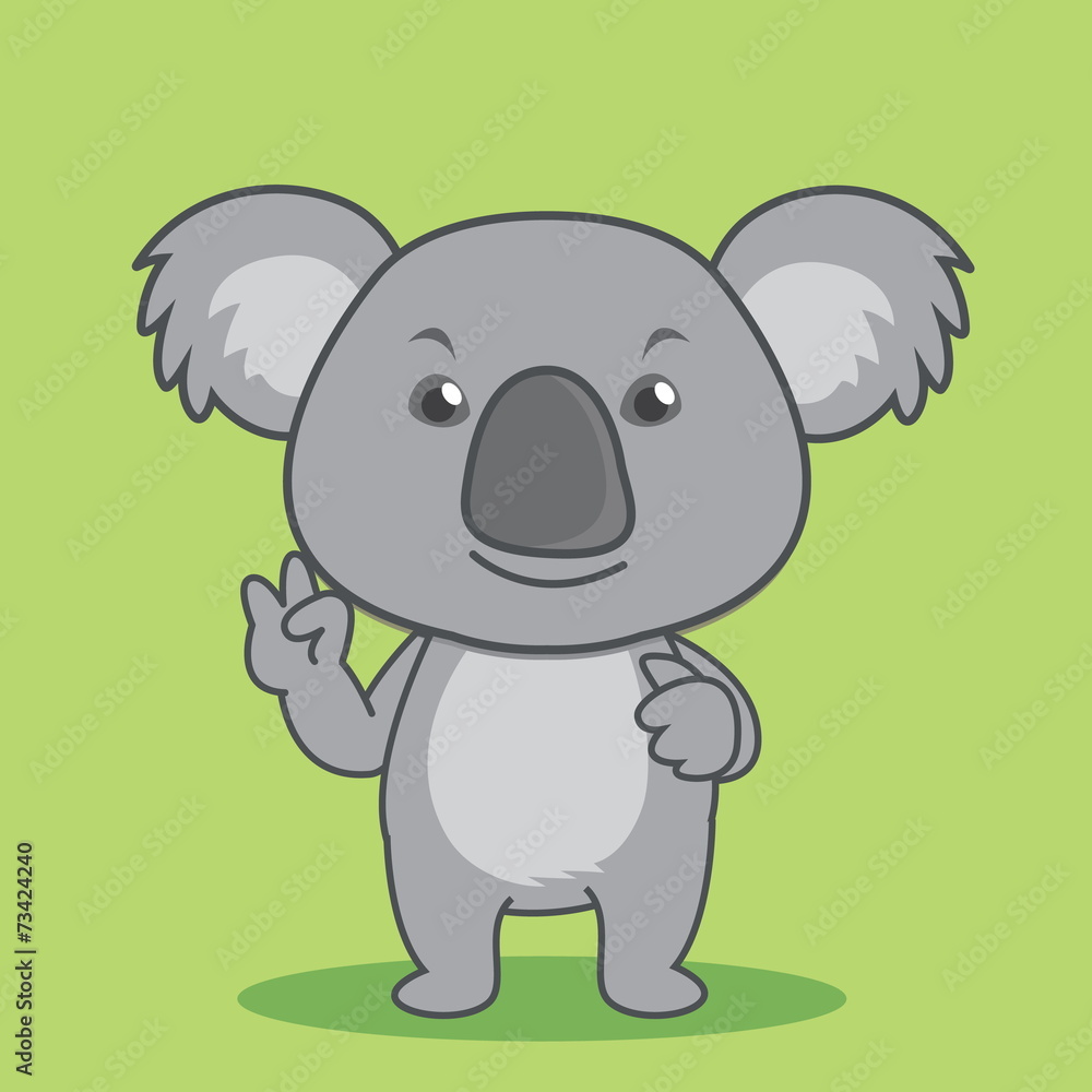 Naklejka premium Smiling cute cartoon koala