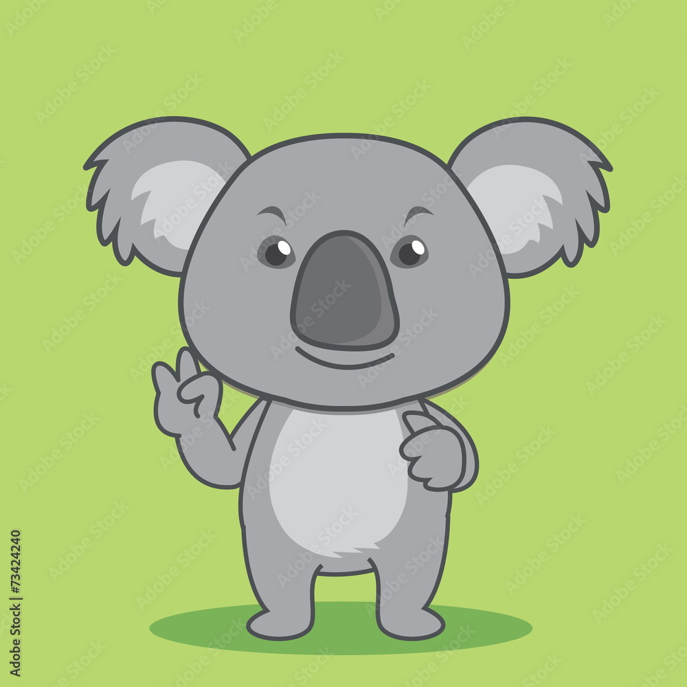 Smiling cute cartoon koala