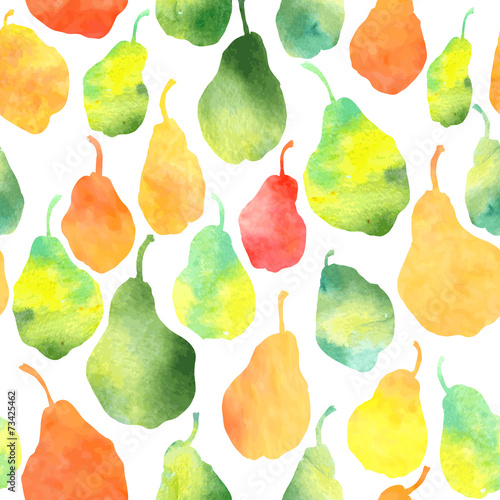 vector seamless pattern with pears