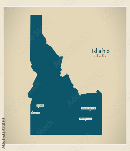 Modern Map - Idaho USA