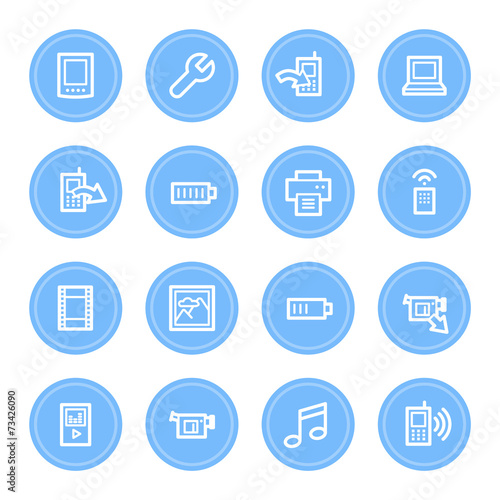 Mobile content web icons set