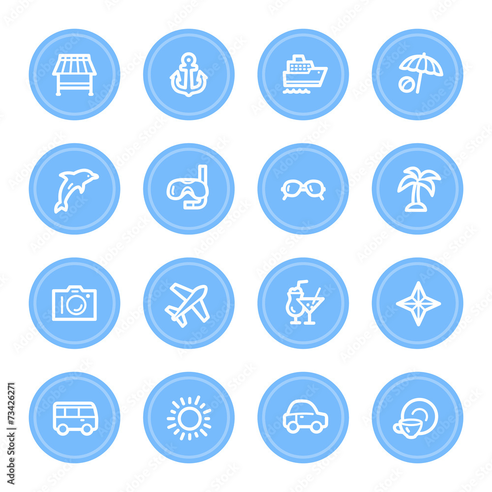 Vacation web icons set Vacation web icons set