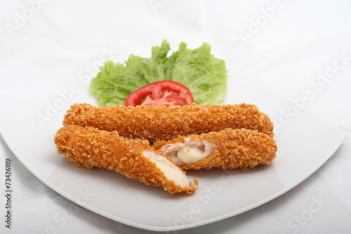 Delicious fried cheese sticks