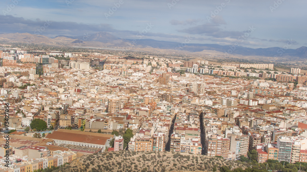 Aerial view of Alicante city, Spain
