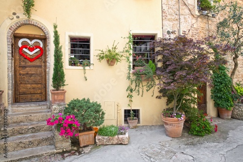 Fototapeta Naklejka Na Ścianę i Meble -  Door in a Tuscany town, Italy