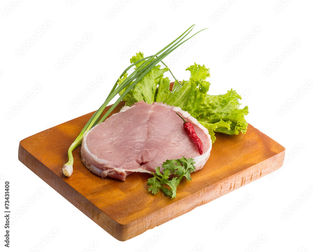 Raw pork steak Raw pork steak