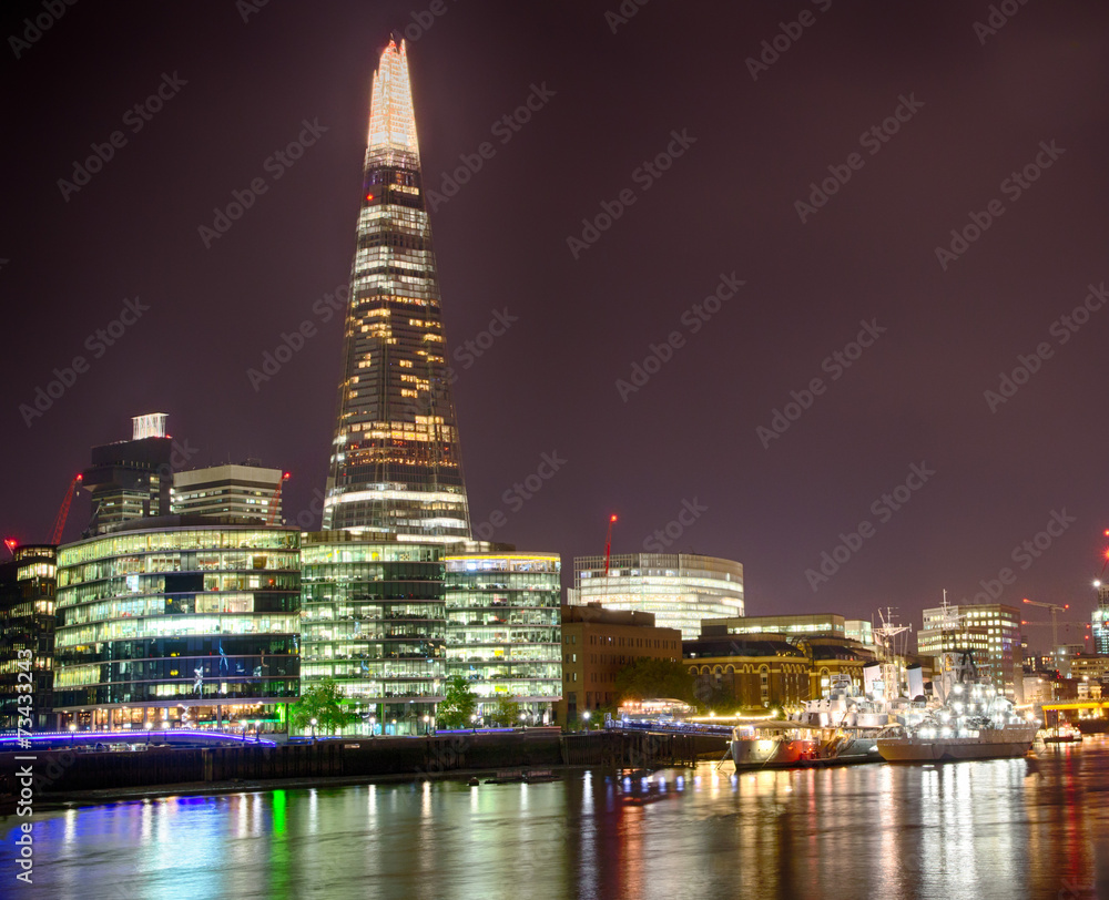 London Cityscape and Shard at night HDR London Cityscape and Shard at night HDR