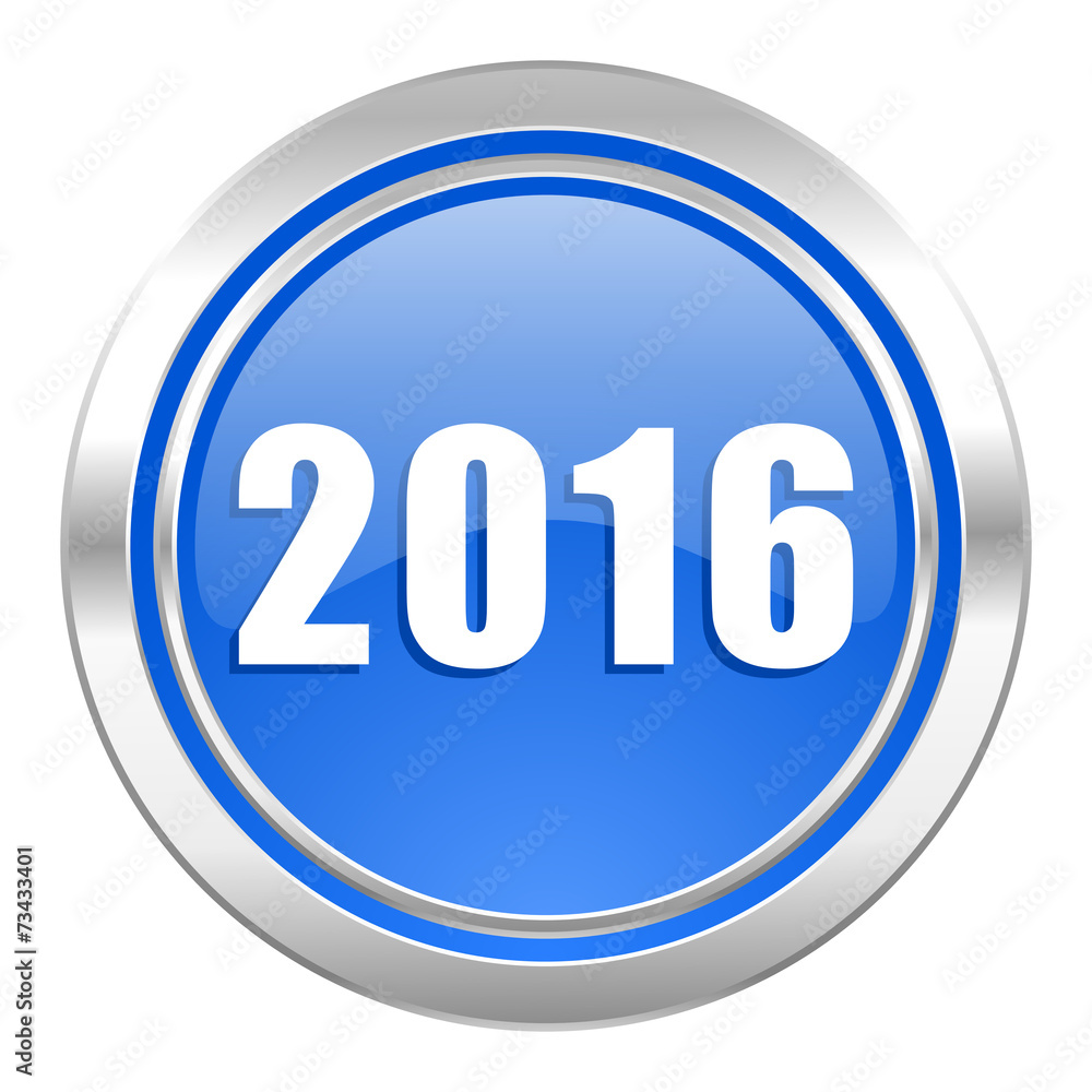 new year 2016 icon, blue button, new years symbol new year 2016 icon, blue button, new years symbol