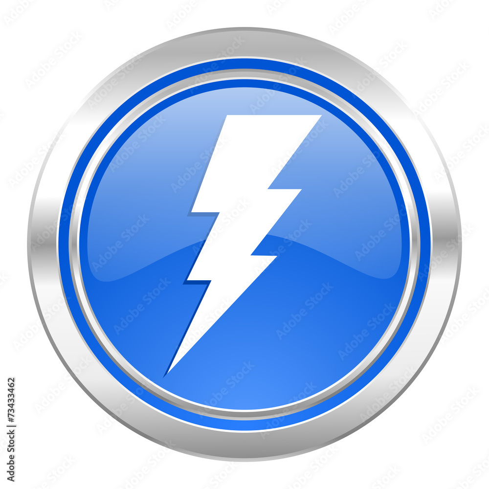 bolt icon, blue button, flash sign bolt icon, blue button, flash sign