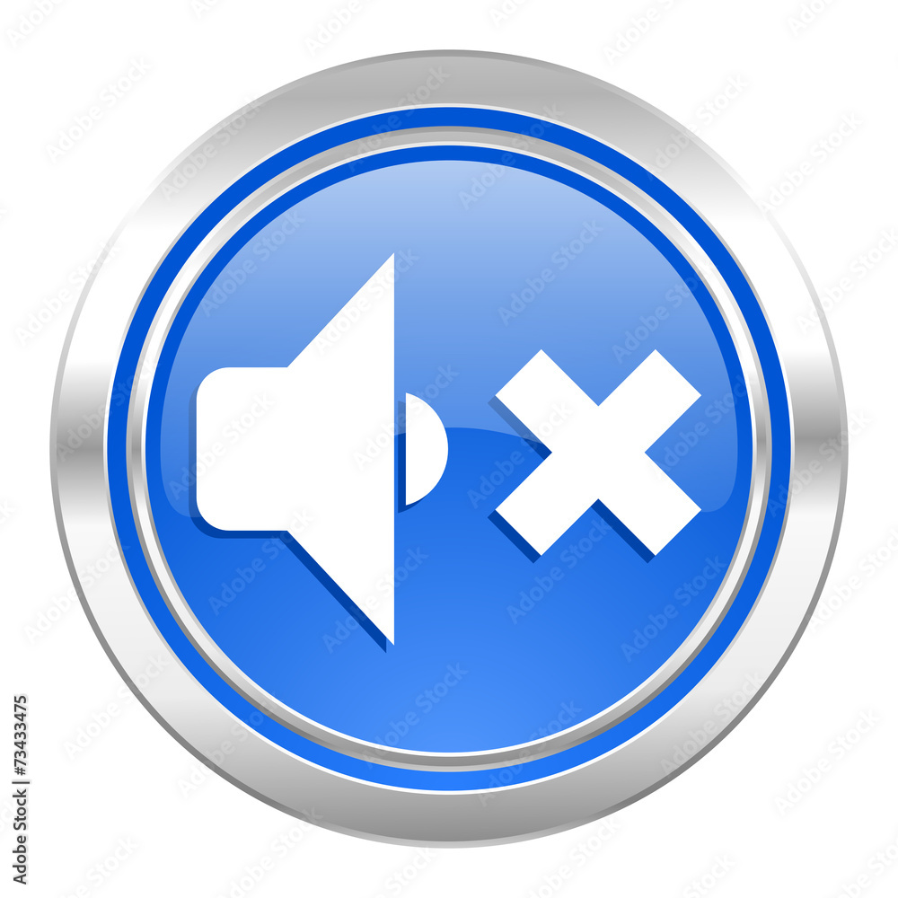 speaker volume icon, blue button, music sign speaker volume icon, blue button, music sign