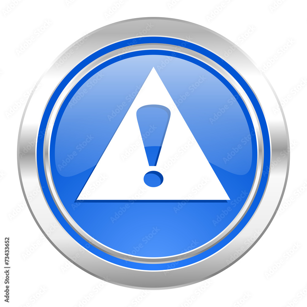 exclamation sign icon, blue button, warning sign, alert symbol exclamation sign icon, blue button, warning sign, alert symbol