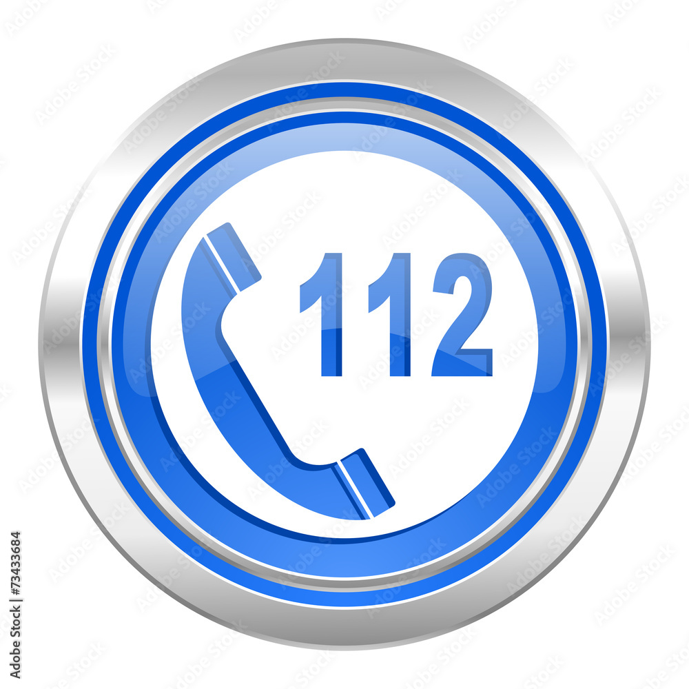 emergency call icon, blue button, 112 call sign emergency call icon, blue button, 112 call sign