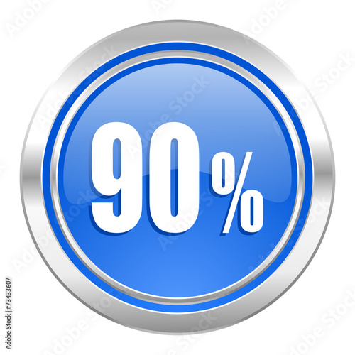 90 percent icon, blue button, sale sign Free Download 90 percent icon, blue button, sale sign - GFXLoad