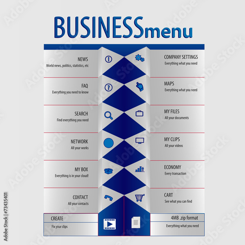 compact business menu