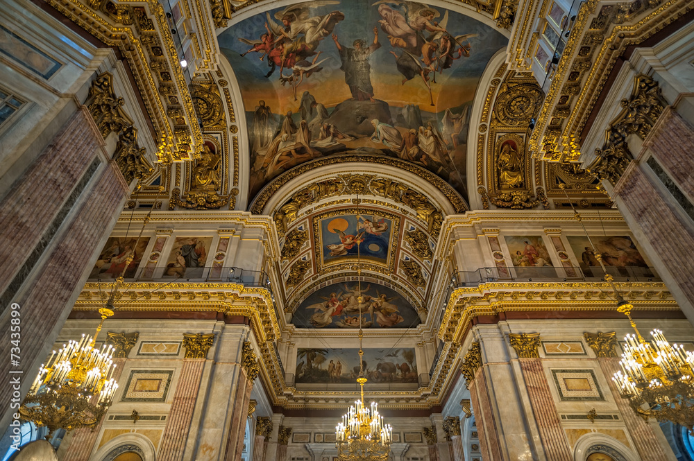 Interior of Saint Isaac's Cathedral in St. Petersburg
