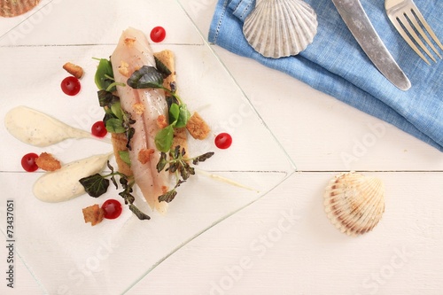 Φωτογραφία cured mackerel plated appetizer starter