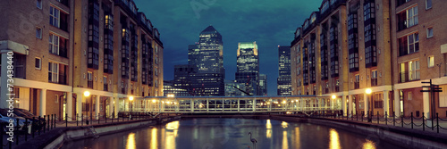 London Canary Wharf at night #73438440