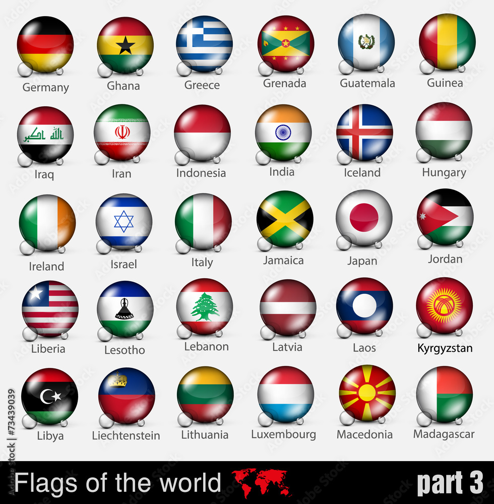 Flags of all countries in the 3d ball Flags of all countries in the 3d ball