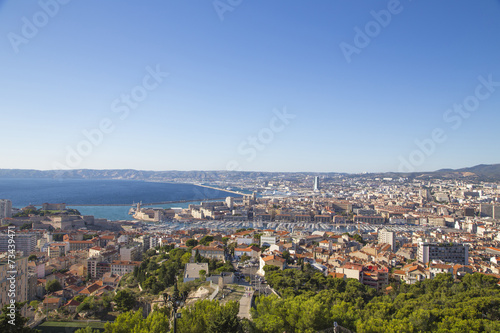 Aerial View of Marseille City and its Harbor, France © emmanuelcaro3