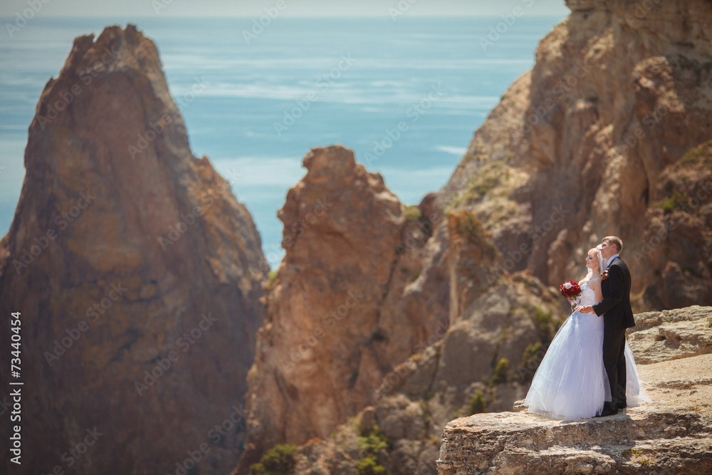 Naklejka premium Wedding bride groom ceremony marriage day