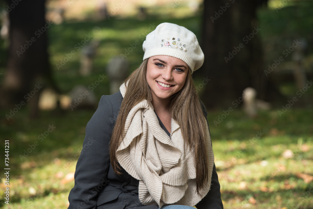 Beautiful Young Girl Reading A Book In Park Beautiful Young Girl Reading A Book In Park