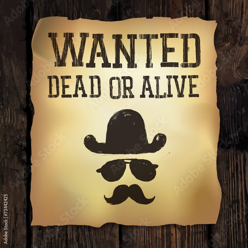 Old "Wanted..." poster, vector illustration