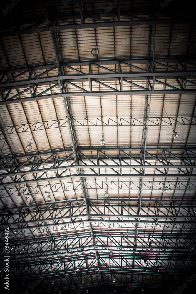 Detail of the structure of a stadium roof