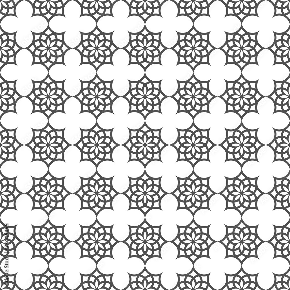 Monochrome seamless pattern in islamic motif