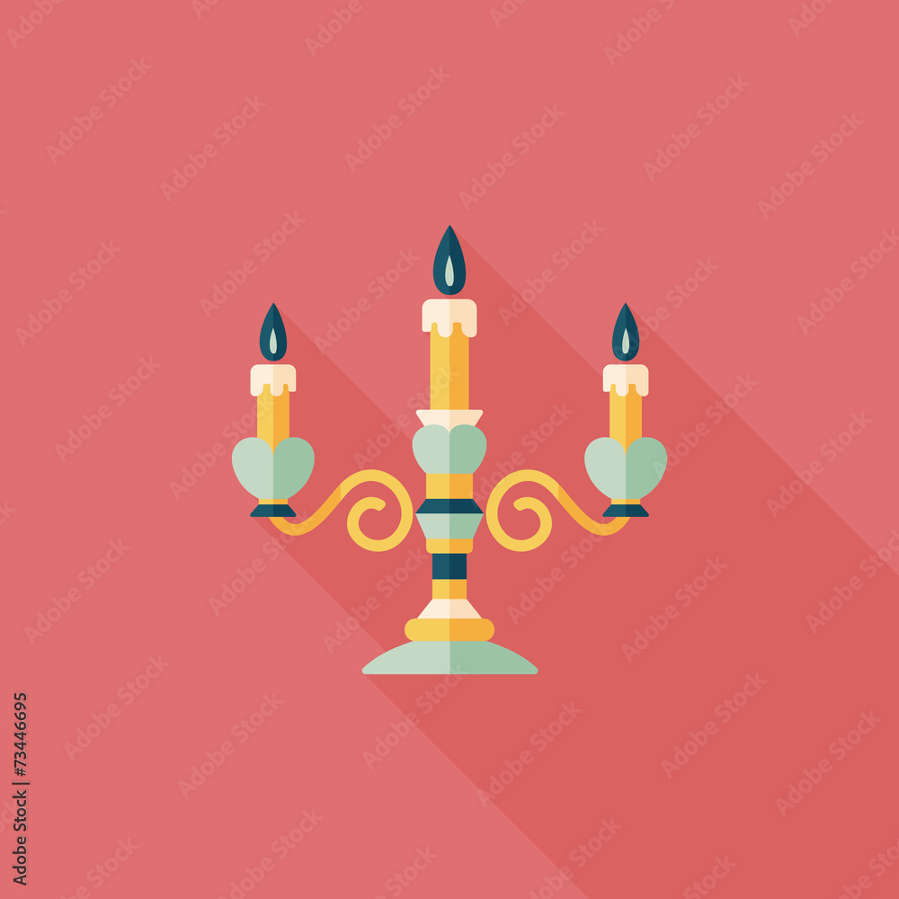 Valentine's Day candle flat icon with long shadow,eps10 Valentine's Day candle flat icon with long shadow,eps10