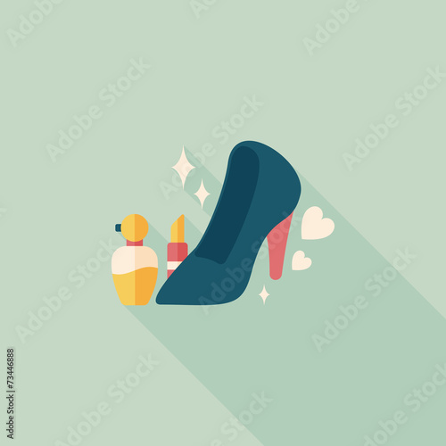 valentine's day girl costume flat icon with long shadow,eps10
