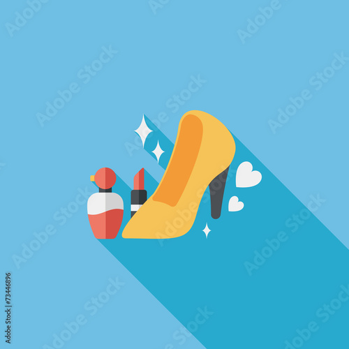 valentine's day girl costume flat icon with long shadow,eps10