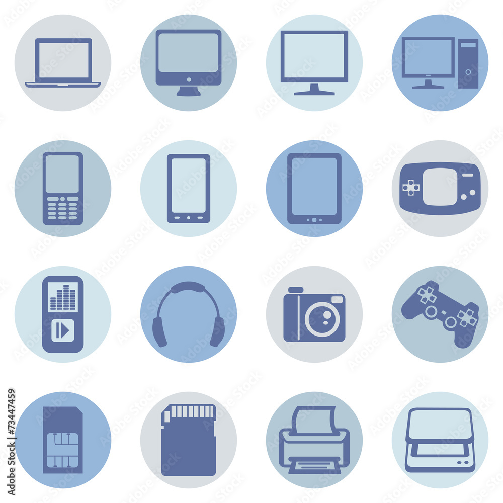 Vector Set of Digital Devices Icons