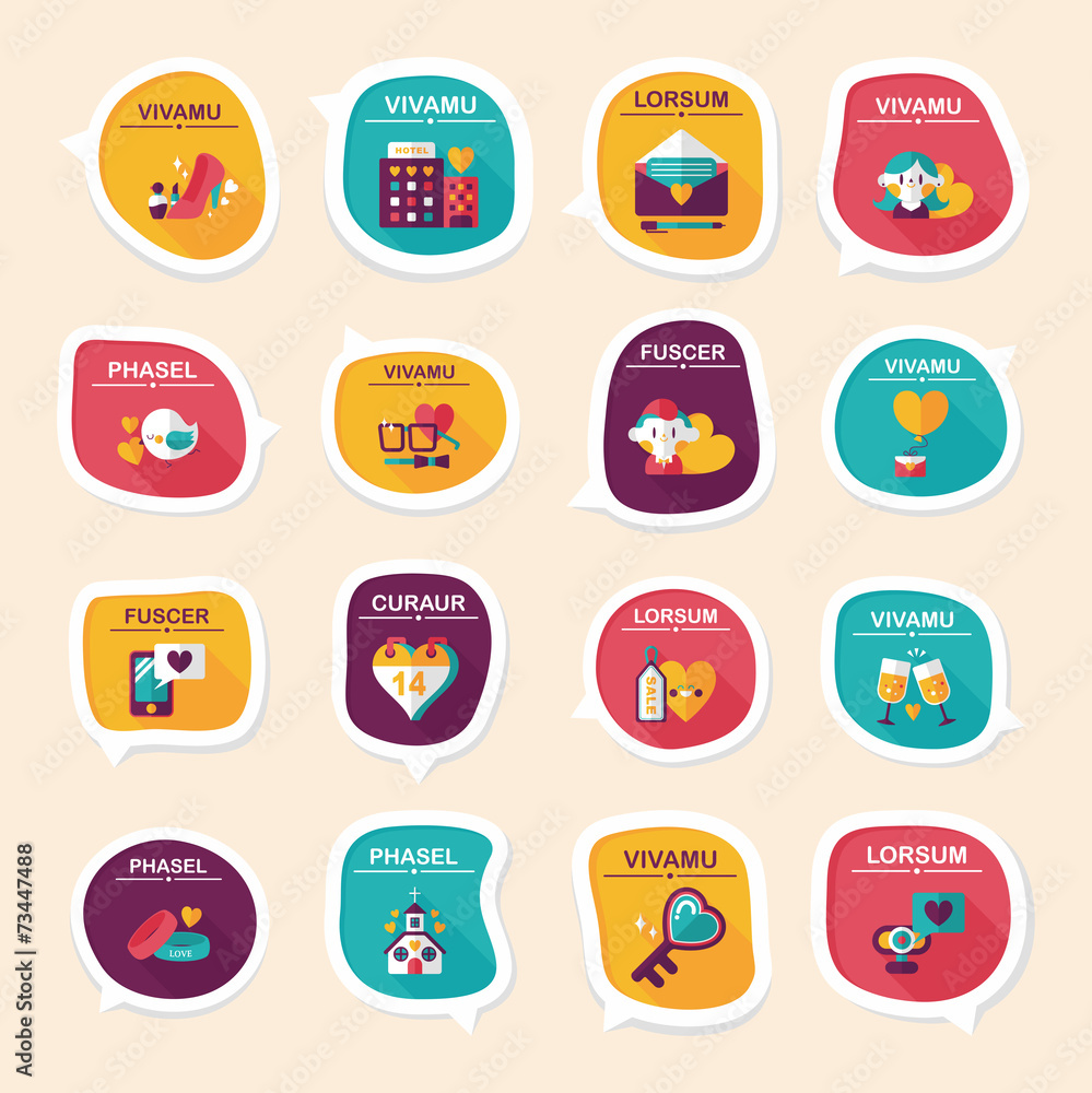 Valentine’s Day speech bubble banner flat design background se Valentine’s Day speech bubble banner flat design background se