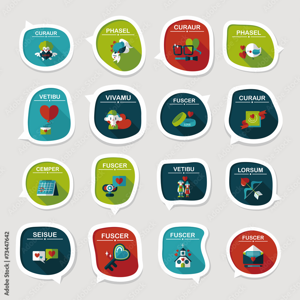 Valentine’s Day speech bubble banner flat design background se Valentine’s Day speech bubble banner flat design background se