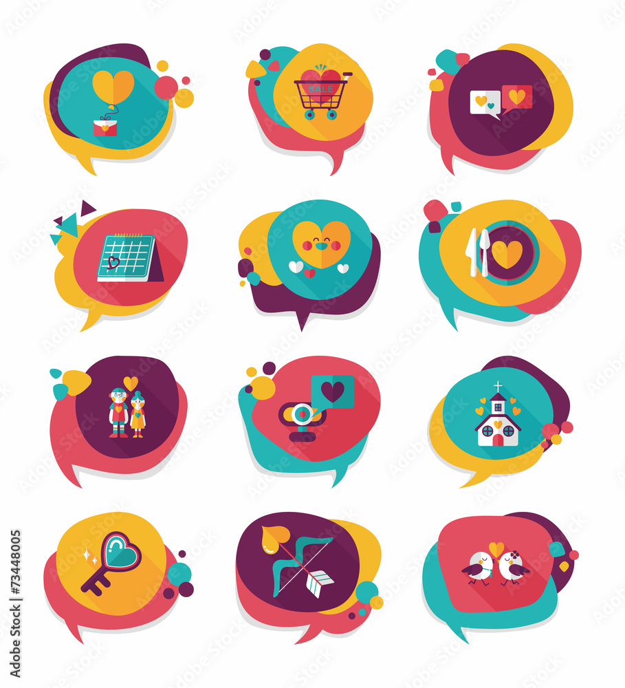 Valentine’s Day speech bubble banner flat design background se Valentine’s Day speech bubble banner flat design background se