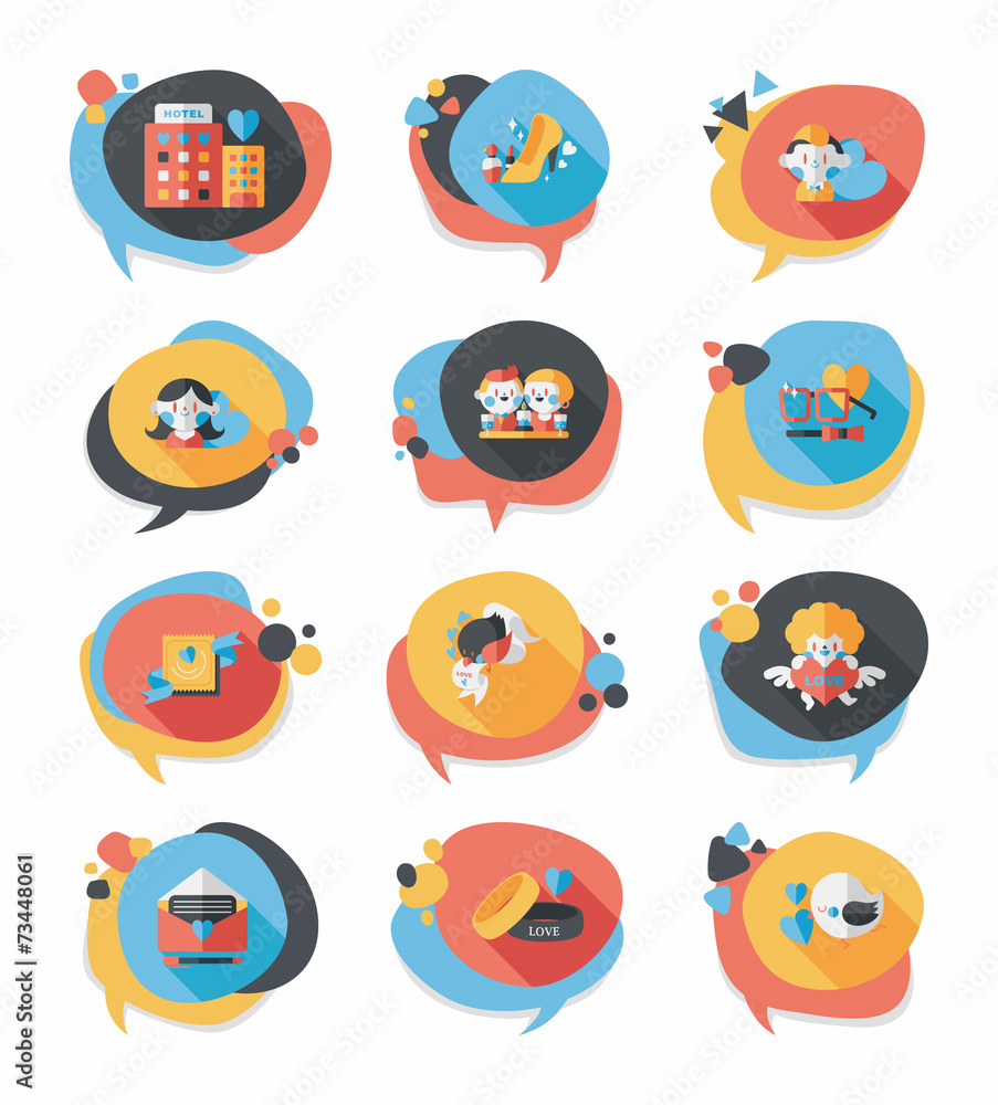Valentine’s Day speech bubble banner flat design background se Valentine’s Day speech bubble banner flat design background se