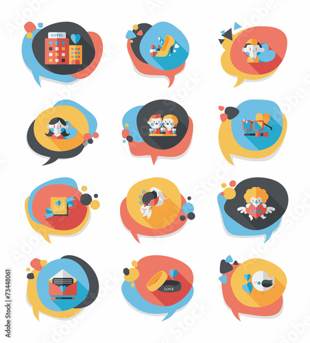 Valentine’s Day speech bubble banner flat design background se