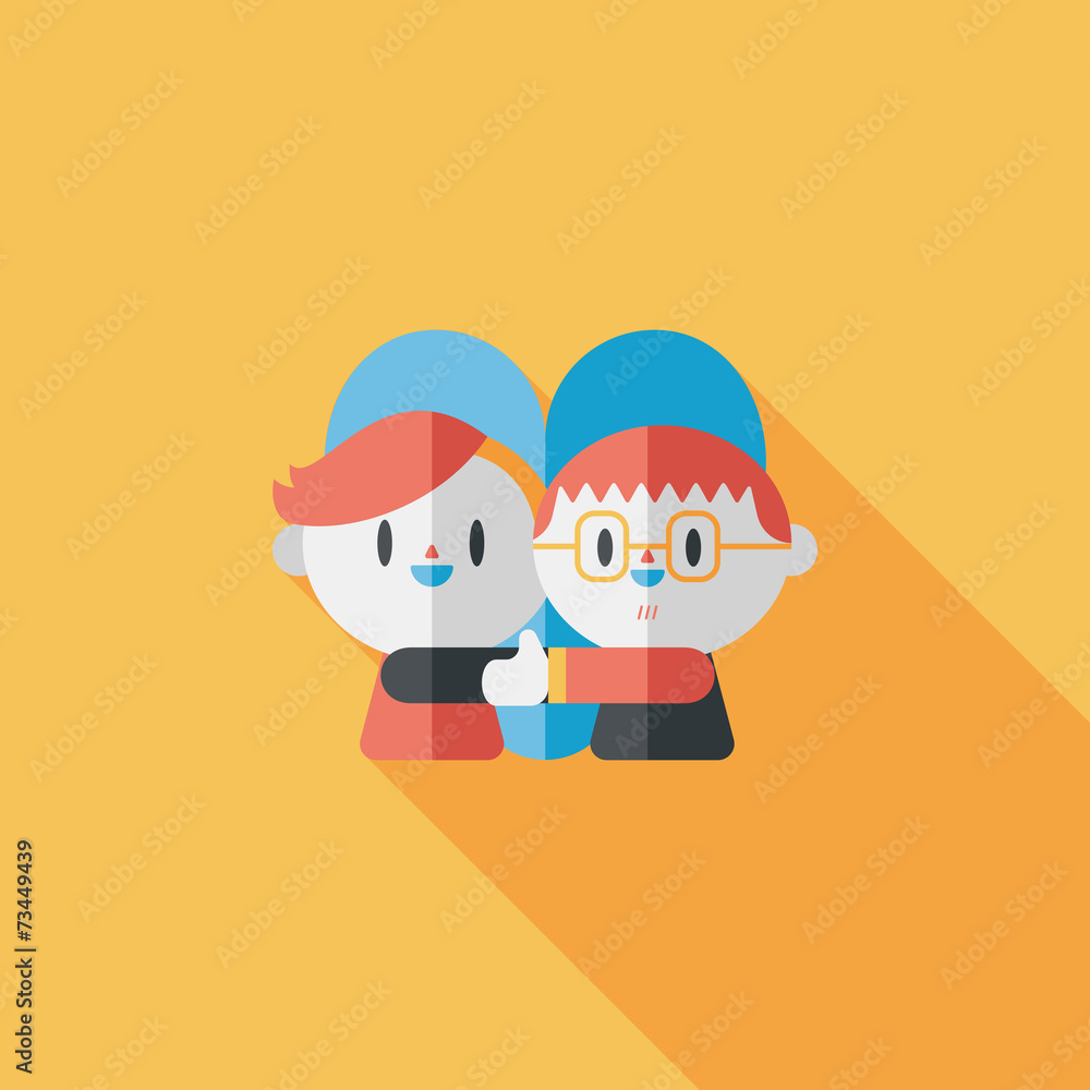 Valentine's day couple flat icon with long shadow,eps10