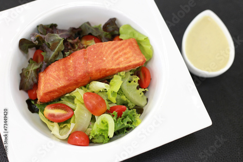 salmon with salad