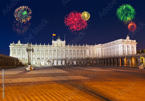 Fireworks in Madrid Spain