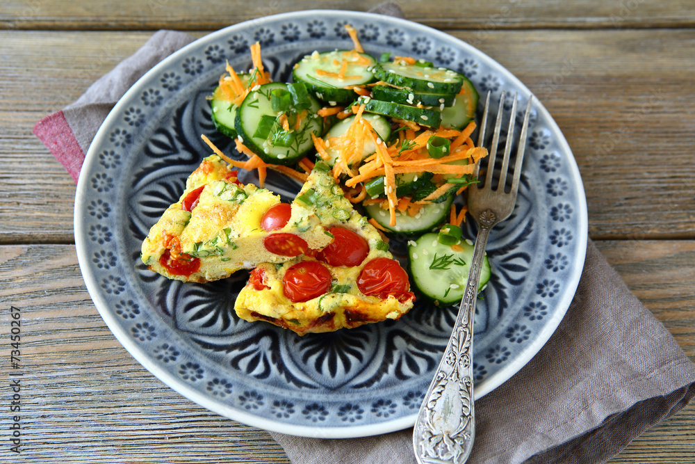 Delicious fritatta with cucumbers Delicious fritatta with cucumbers