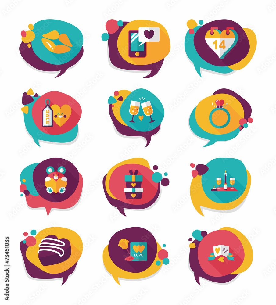 Valentine’s Day speech bubble banner flat design background se Valentine’s Day speech bubble banner flat design background se