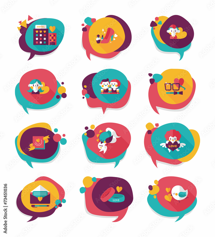 Valentine’s Day speech bubble banner flat design background se Valentine’s Day speech bubble banner flat design background se