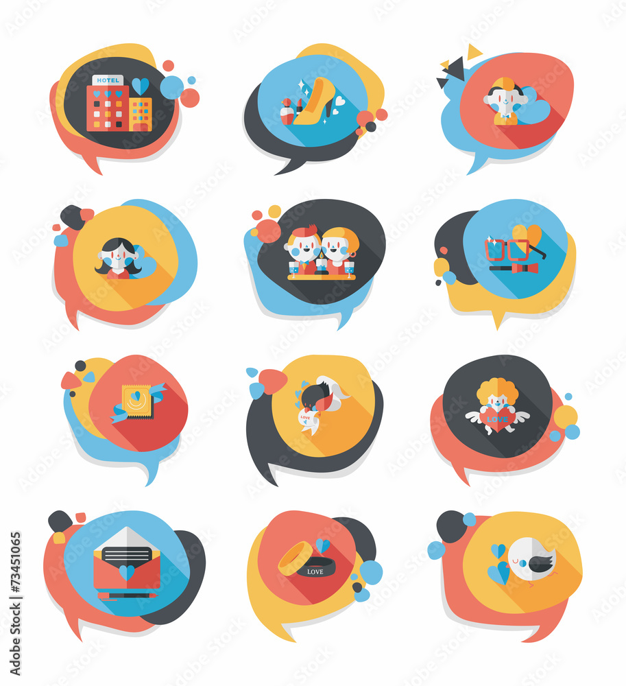 Valentine’s Day speech bubble banner flat design background se Valentine’s Day speech bubble banner flat design background se