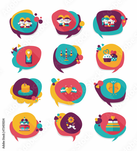 Valentine’s Day speech bubble banner flat design background se