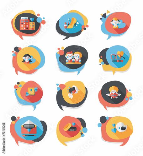 Valentine’s Day speech bubble banner flat design background se