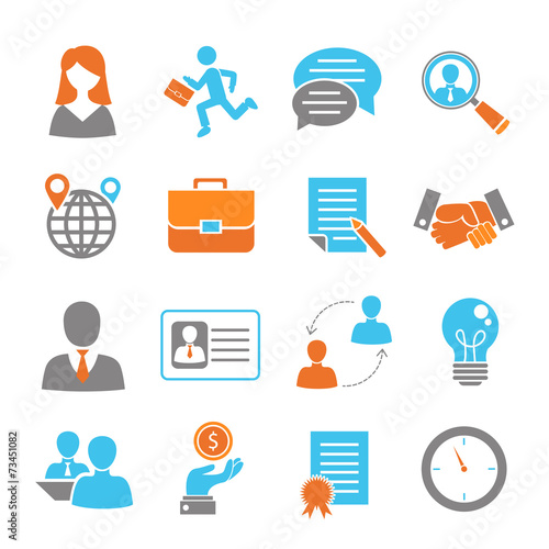 Job interview colored set
