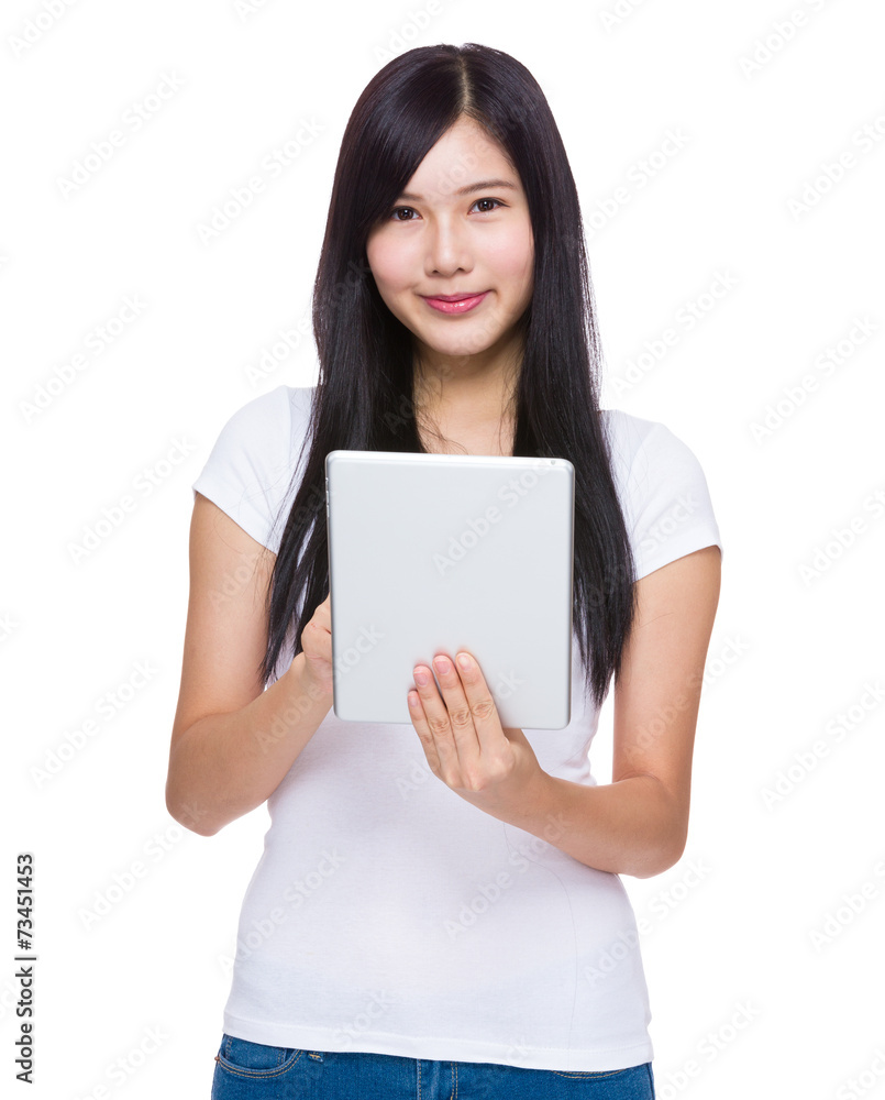 Woman use of tablet Woman use of tablet