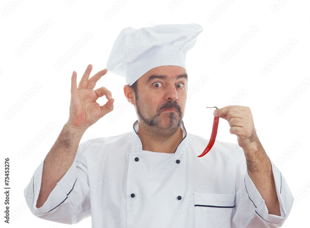 Playful Chef with chili Playful Chef with chili